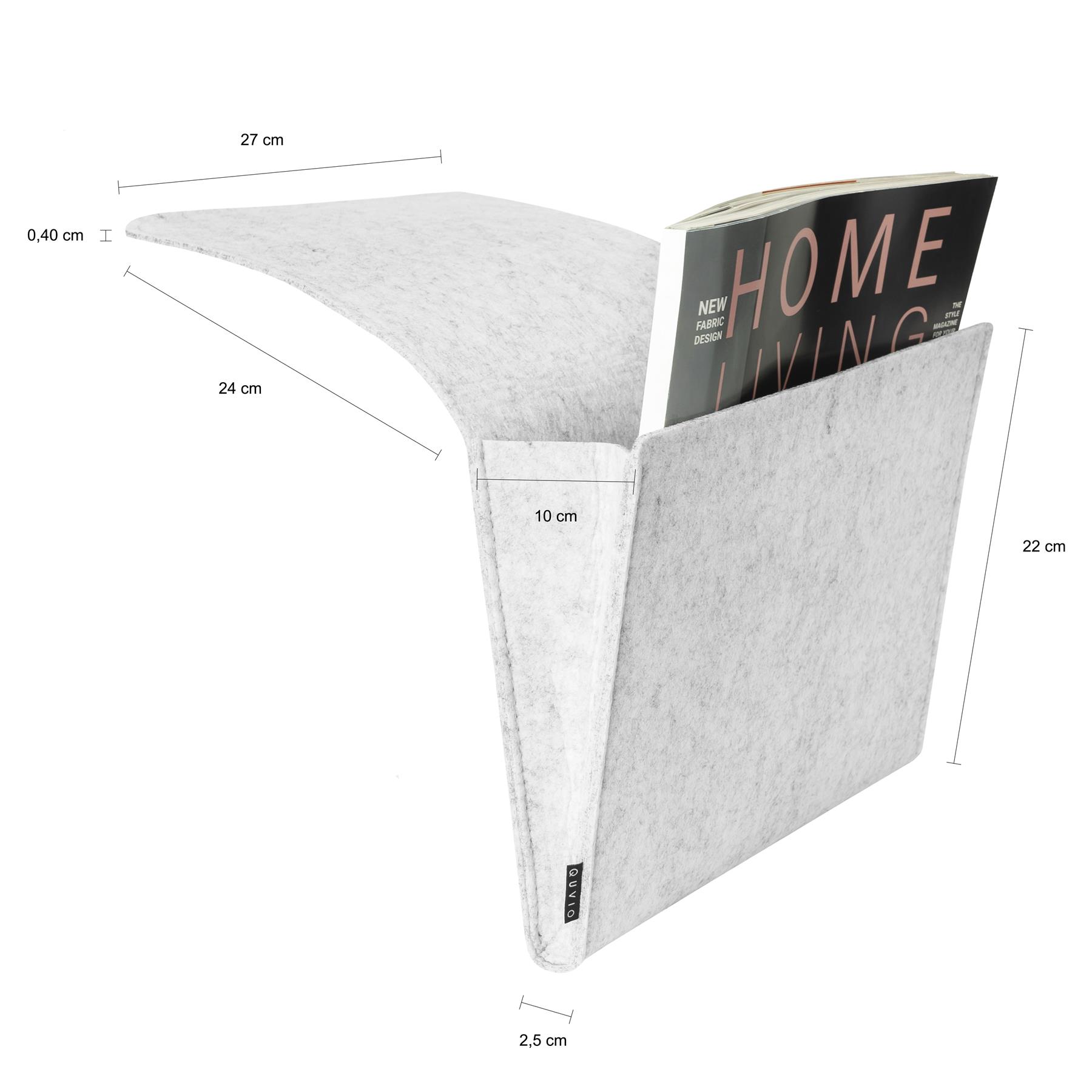 QUVIO Organizer voor bed of bank vilt grijs