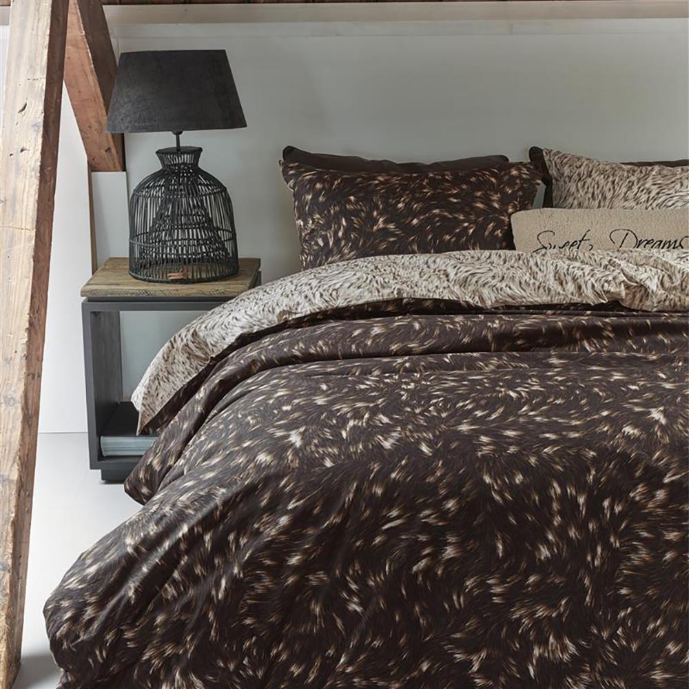 Rivièra Maison Fauxy Fur Dekbedovertrek 140 x 200/220 cm - Bruin