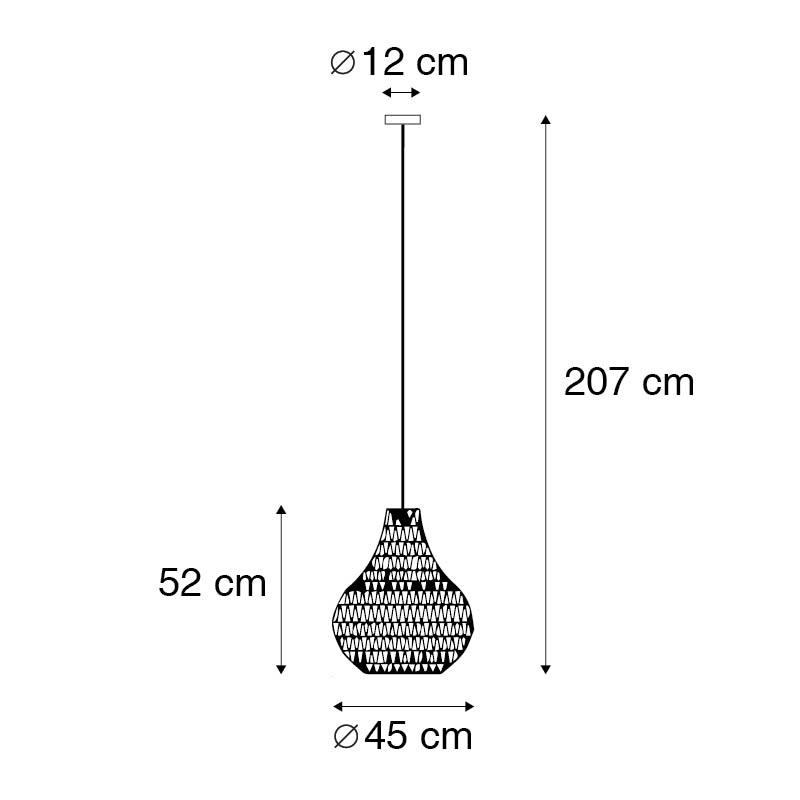 QAZQA Retro hanglamp zwart 45 cm - Lina Drop