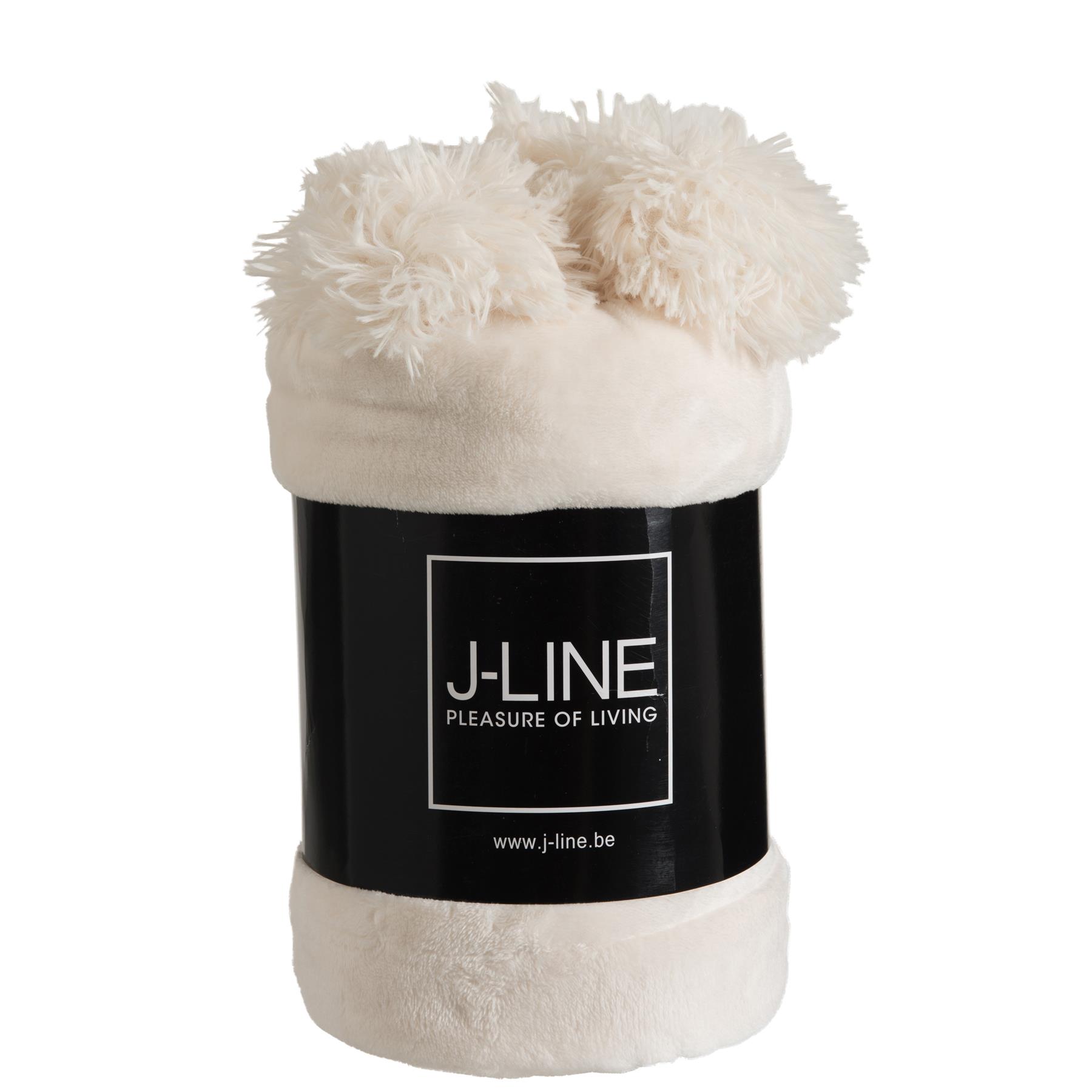 J-Line Plaid Pompom Creme