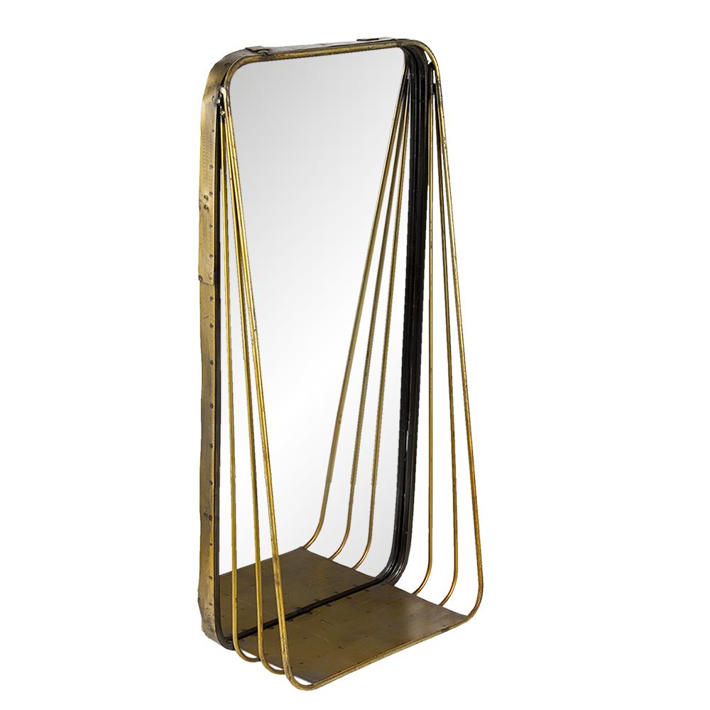 Clayre & Eef Spiegel  24x49 cm Koperkleurig Metaal Rechthoek Grote