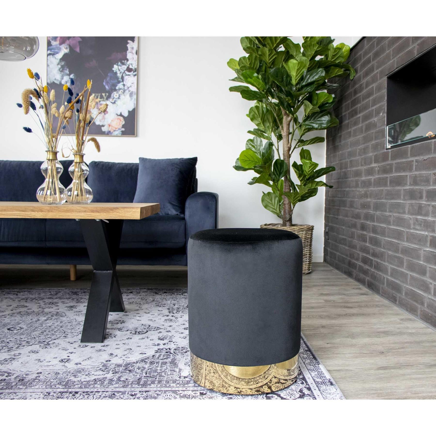 House Nordic Poef Myla zwart