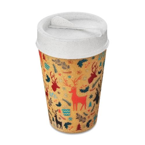 Koziol - Dubbelwandige Koffiebeker met Deksel, 0.4 L, Organic, Rodolf