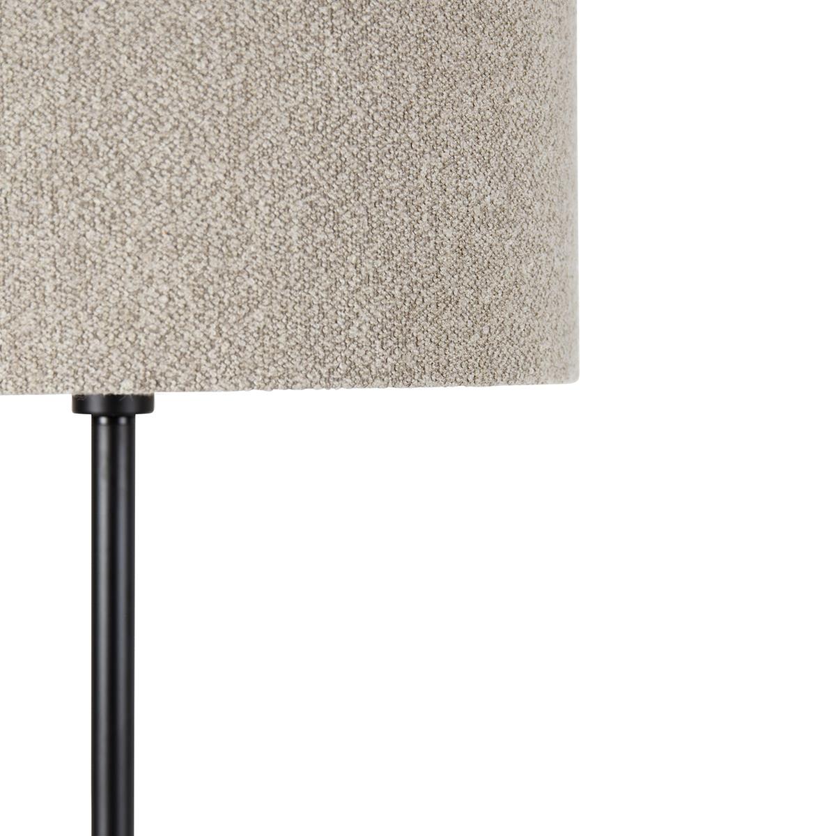 QAZQA Vloerlamp zwart met boucle kap taupe 50 cm - Simplo