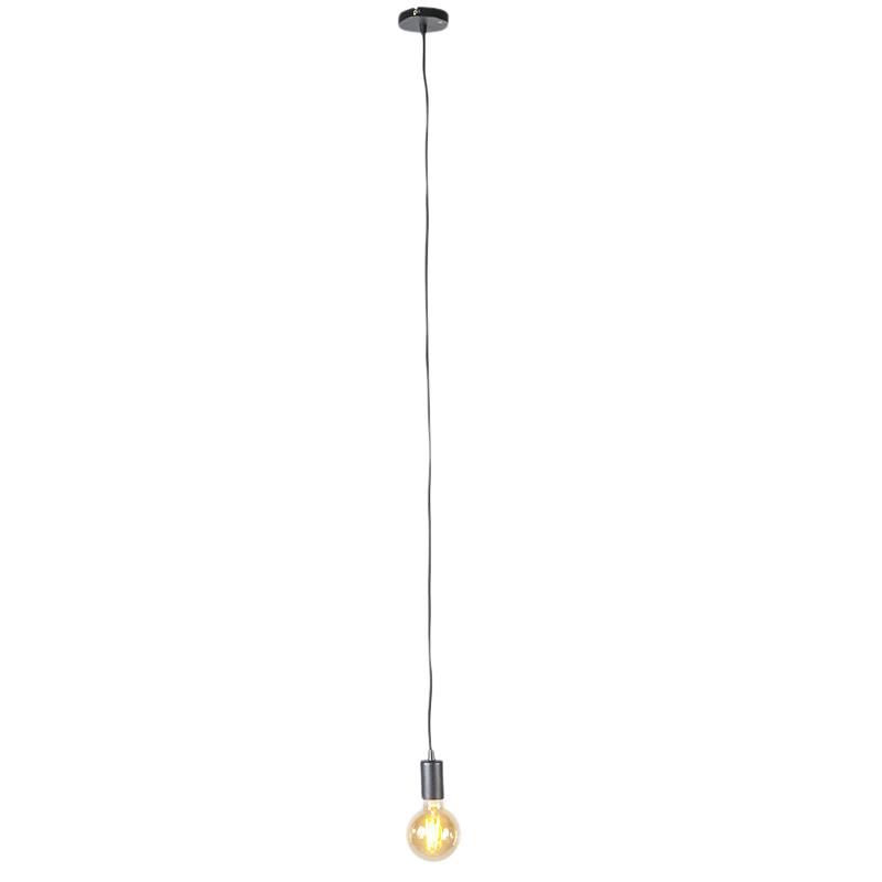 QAZQA Industriële hanglamp zwart rond - Facil