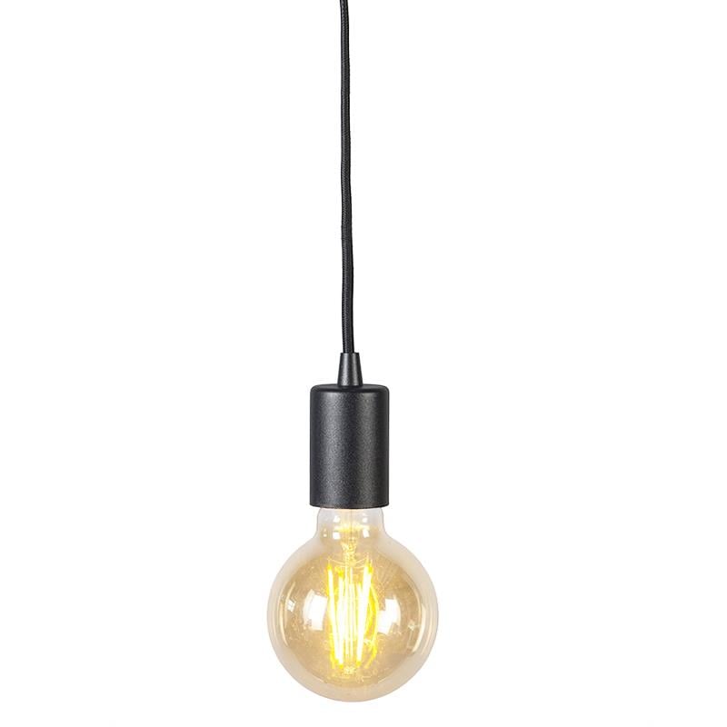QAZQA Industriële hanglamp zwart rond - Facil