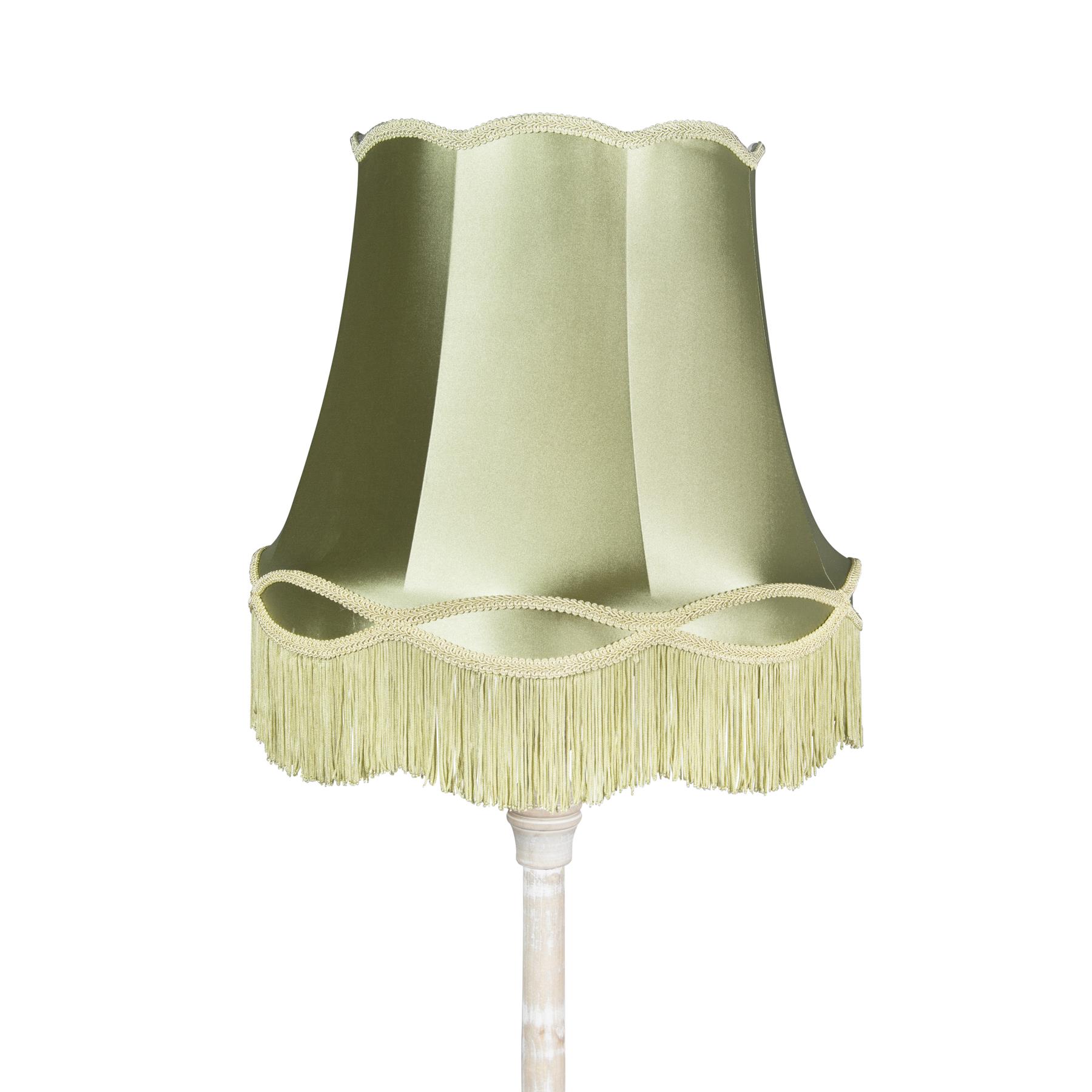 QAZQA Retro vloerlamp grijs met groene Granny kap - Classico