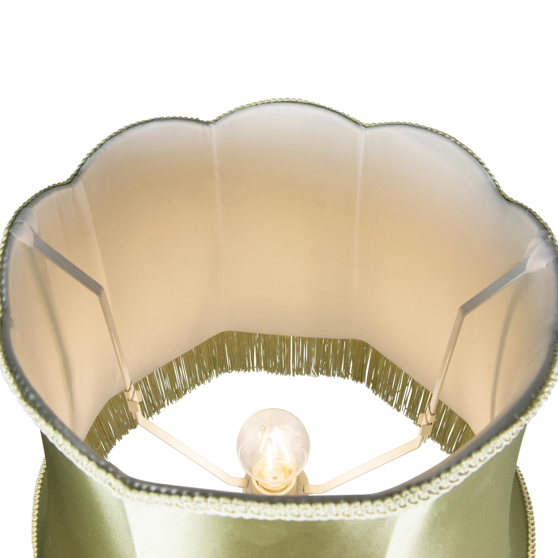QAZQA Retro vloerlamp grijs met groene Granny kap - Classico
