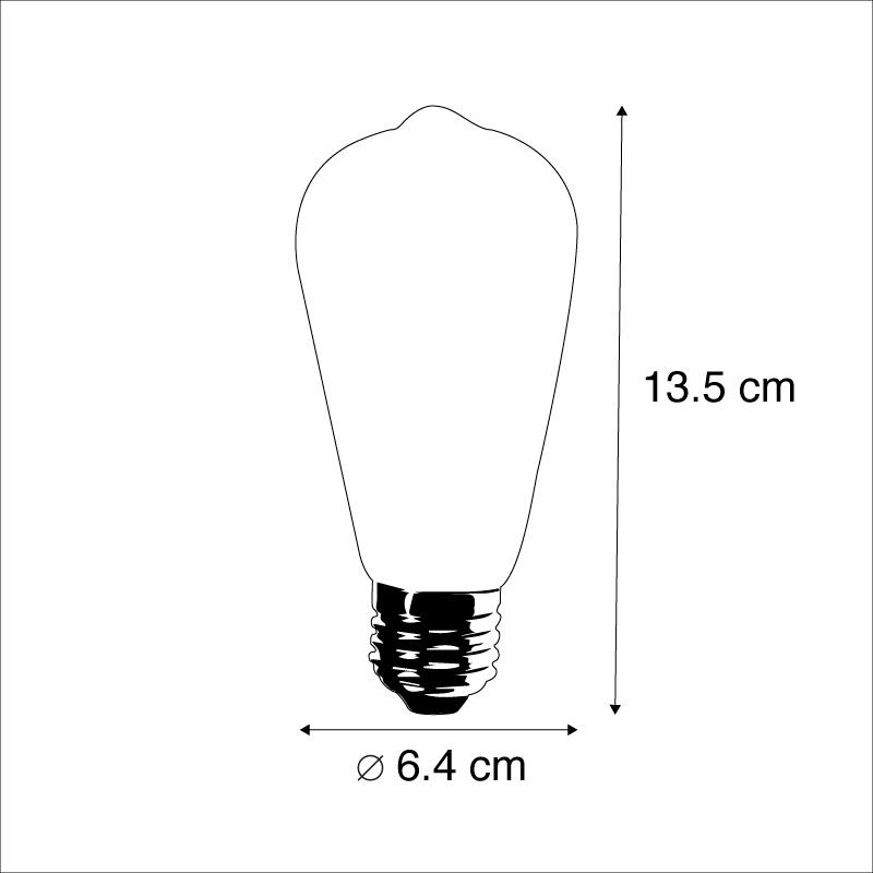 LUEDD Set van 3 E27 LED filament lamp ST64 4W 320 lm 2700K