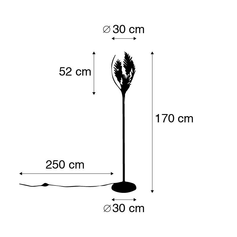 QAZQA Vintage vloerlamp goud 70 cm - Botanica