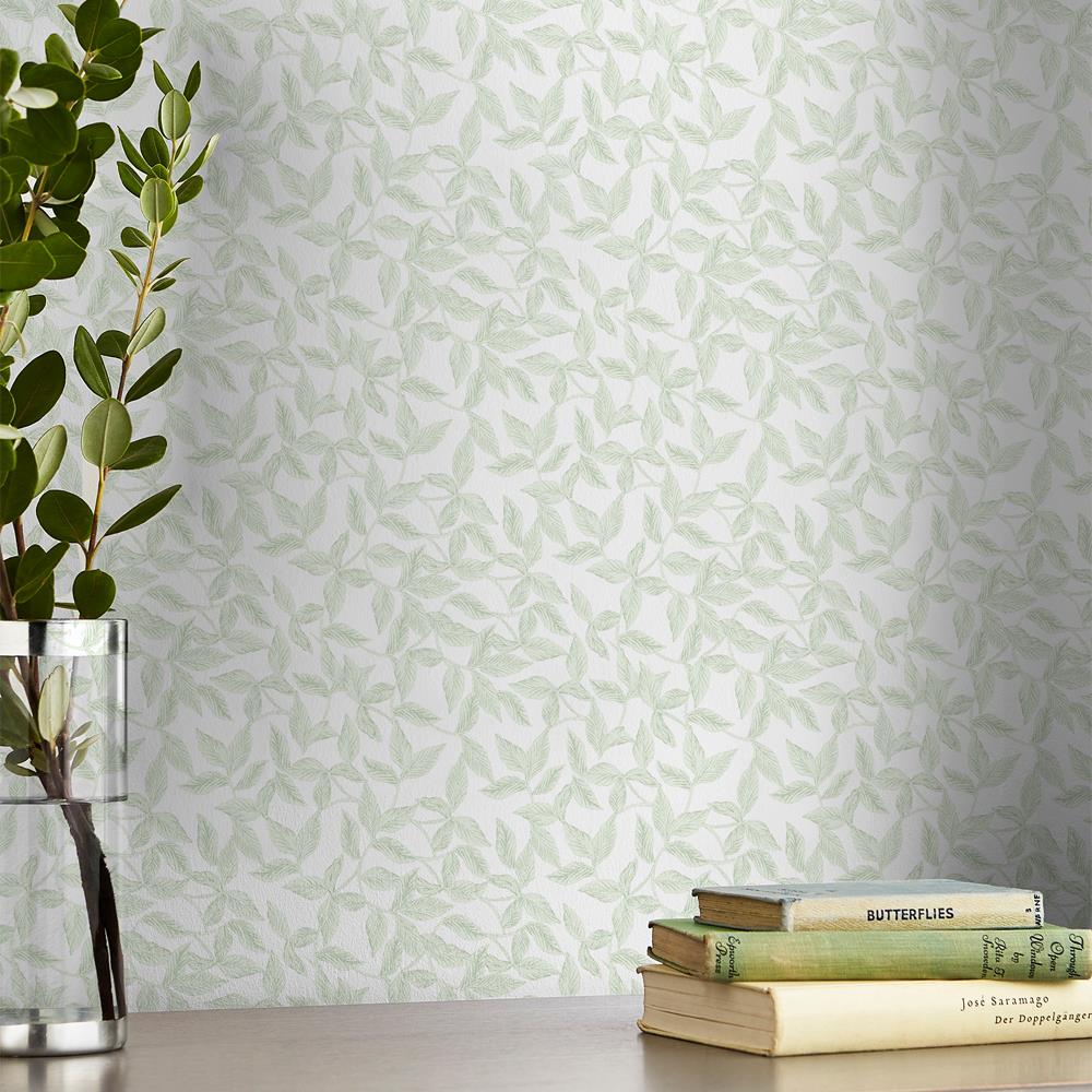 Laura Ashley Erwood Behang - Planten - 10mx52cm - Groen