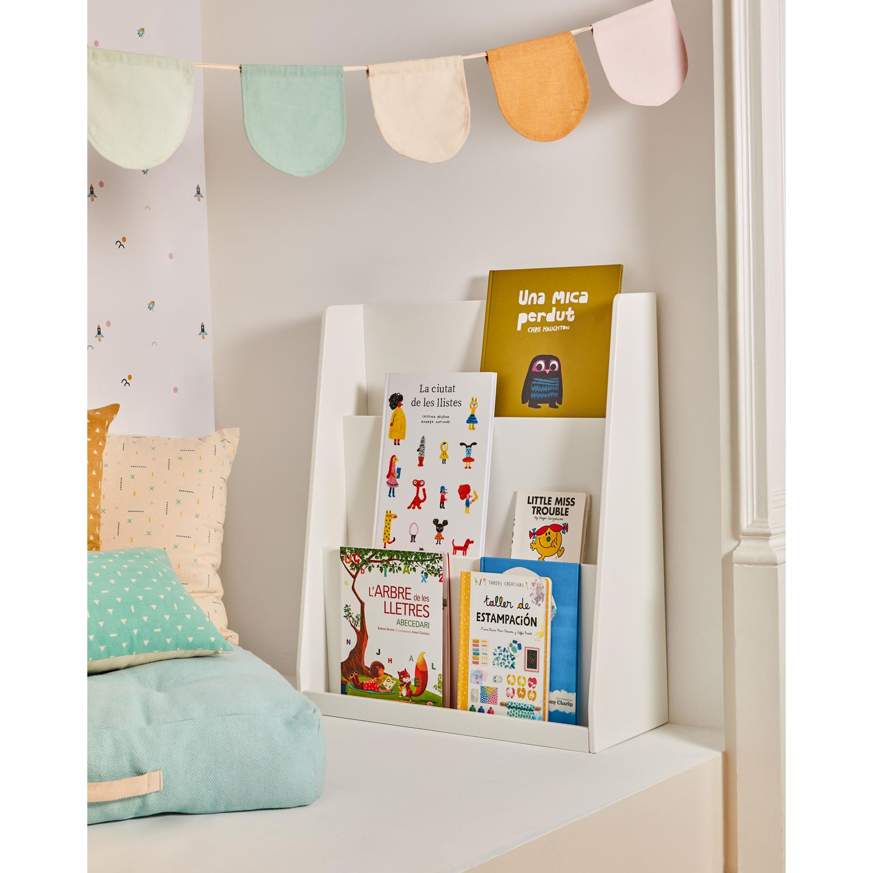 Kave Home - Kussenhoes Zale 100% katoen mosterdgeel met witte