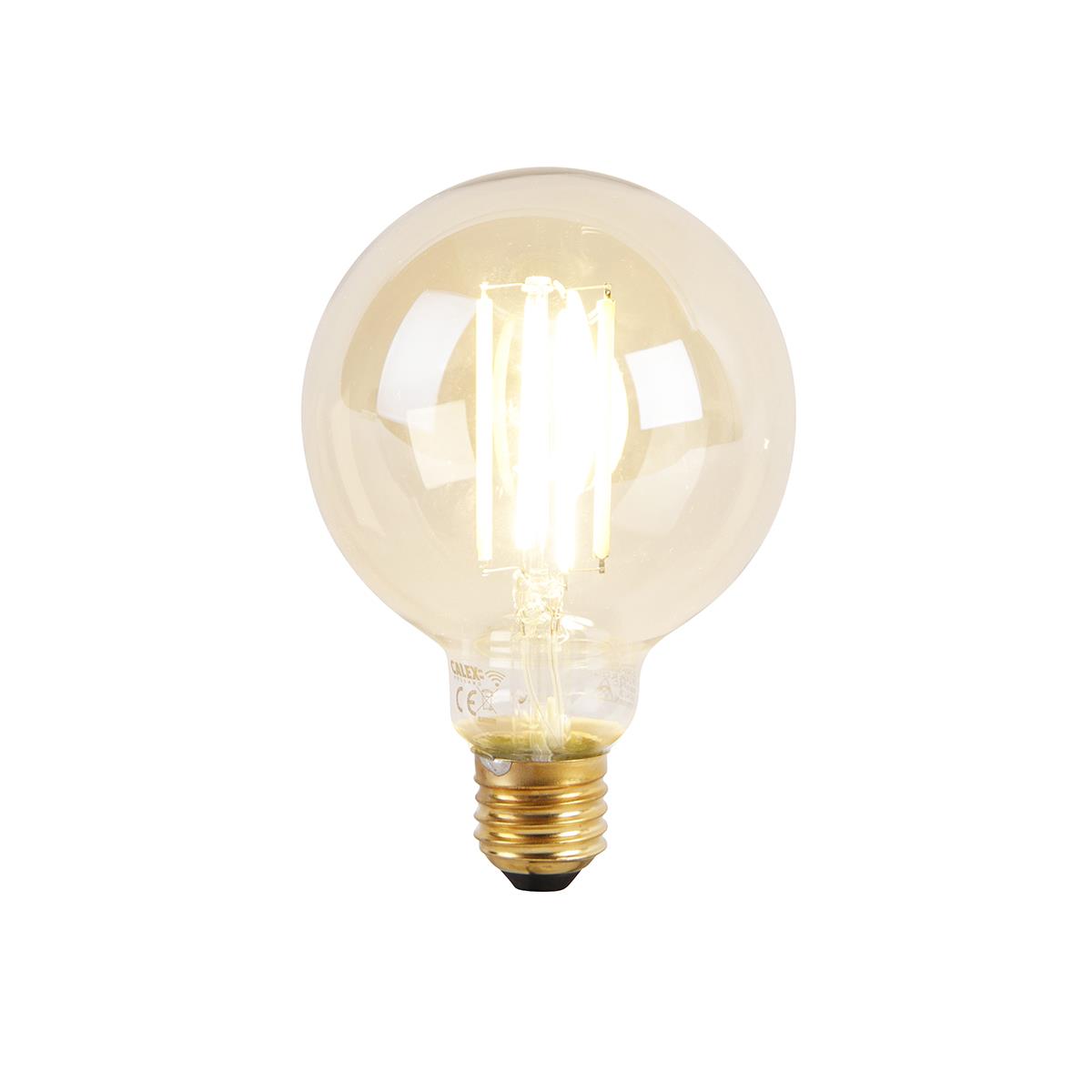 QAZQA Smart hanglamp messing 6-lichts incl. Wifi G95 - Sydney