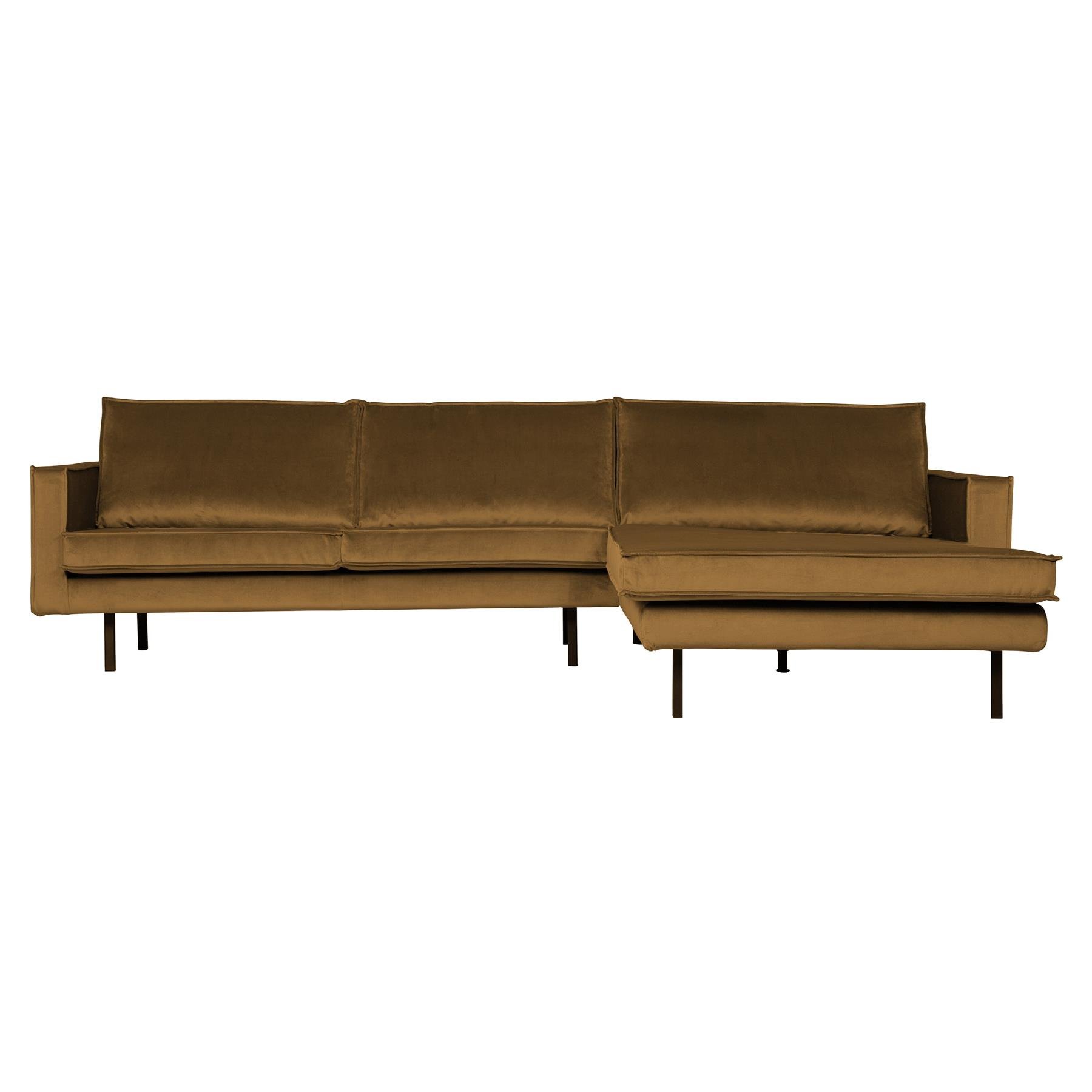 BePureHome Rodeo Chaise Longue Rechts - Velvet -  Honinggeel