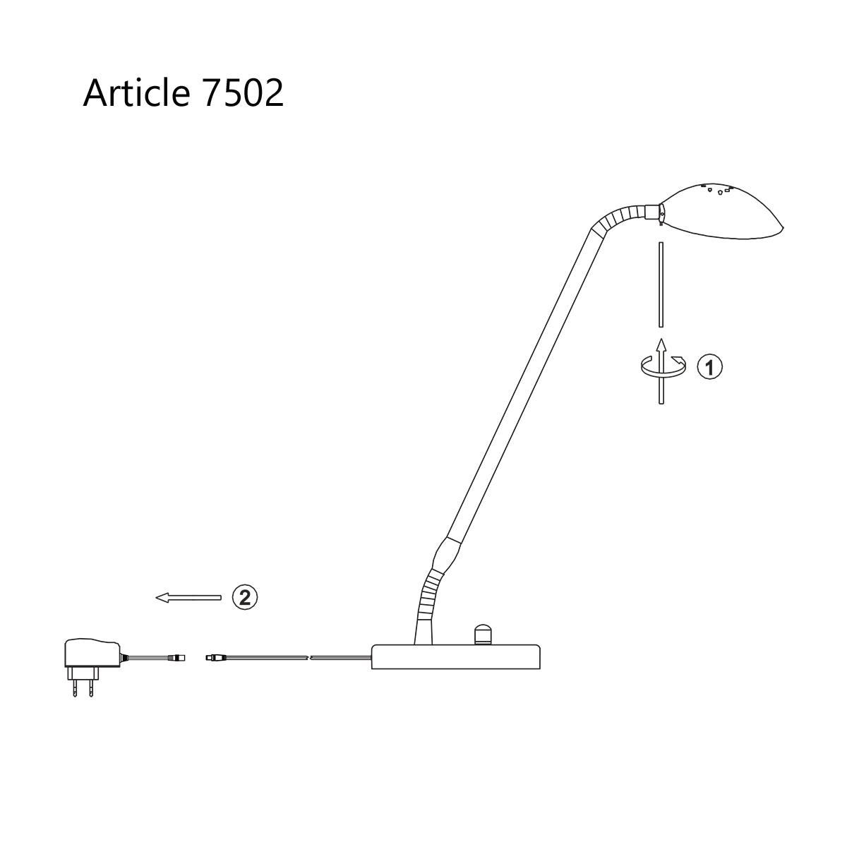 Mexlite - tafellamp - Biron - brons - glas metaal - bureaulamp - LED - 7502BR