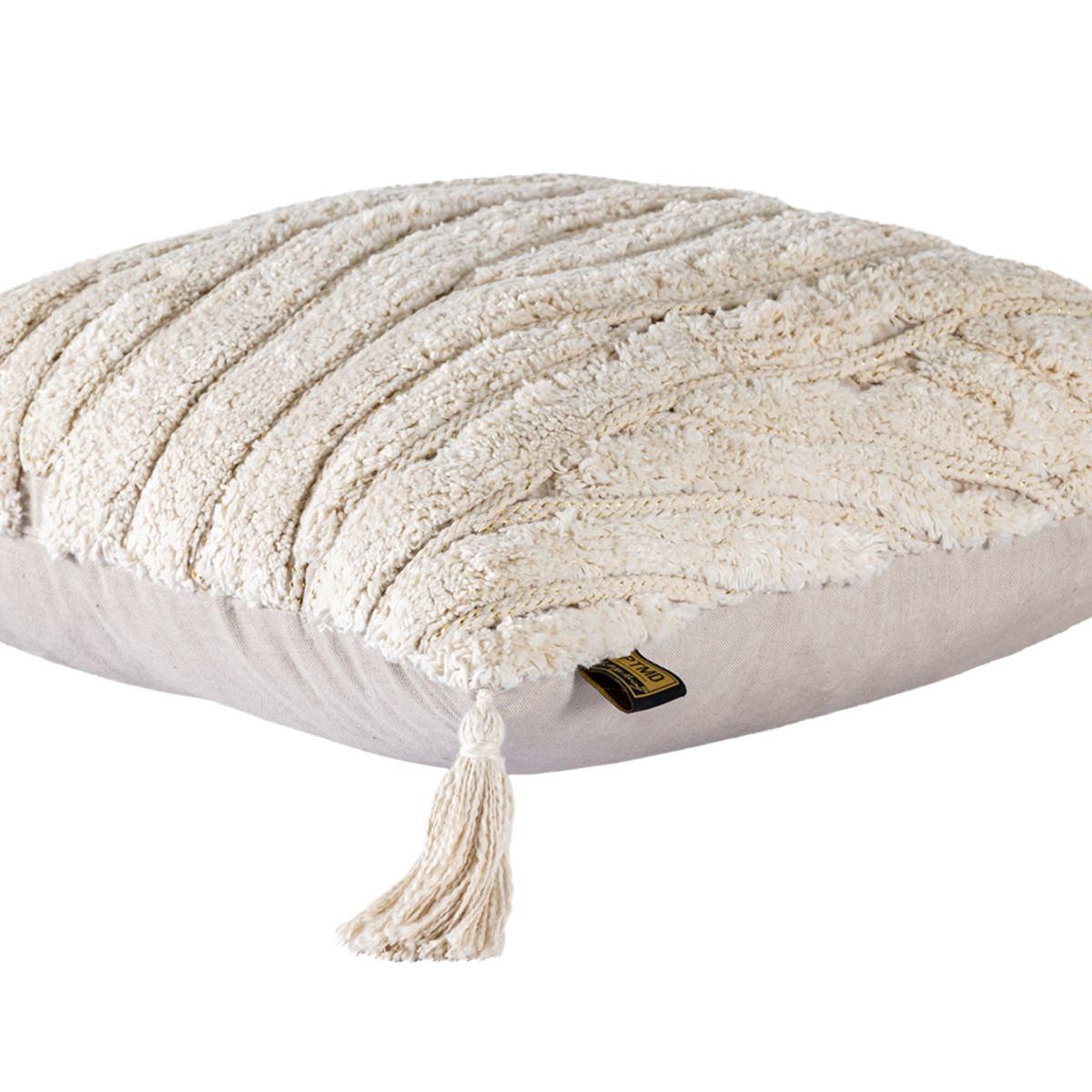 PTMD Zalie Sierkussen - 45x3x45 cm - Katoen - Naturel
