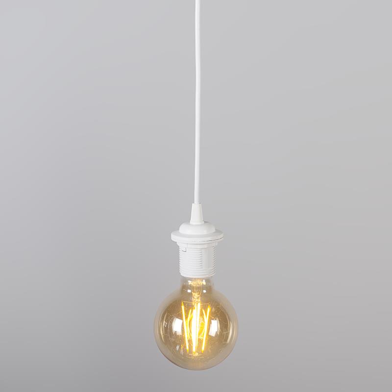 QAZQA Moderne hanglamp wit met zwarte kap 45 cm - Pendel