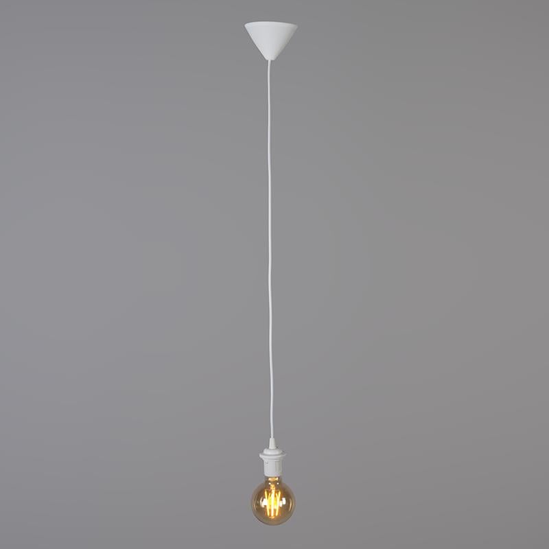 QAZQA Moderne hanglamp wit met zwarte kap 45 cm - Pendel