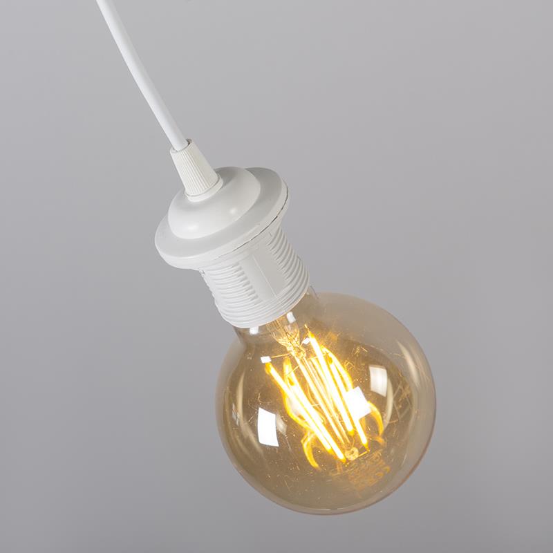 QAZQA Moderne hanglamp wit met zwarte kap 45 cm - Pendel