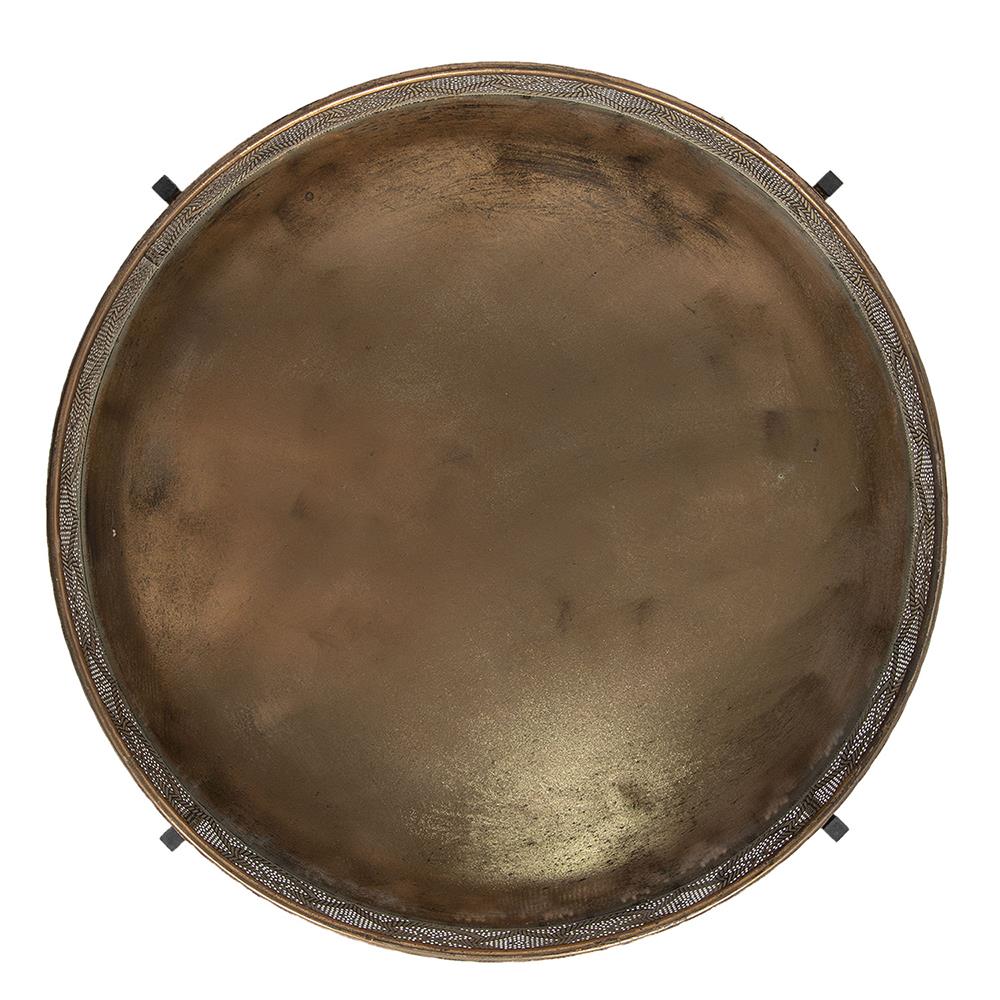 Clayre & Eef Bijzettafel  Ø 60x50 cm Koperkleurig Ijzer Rond