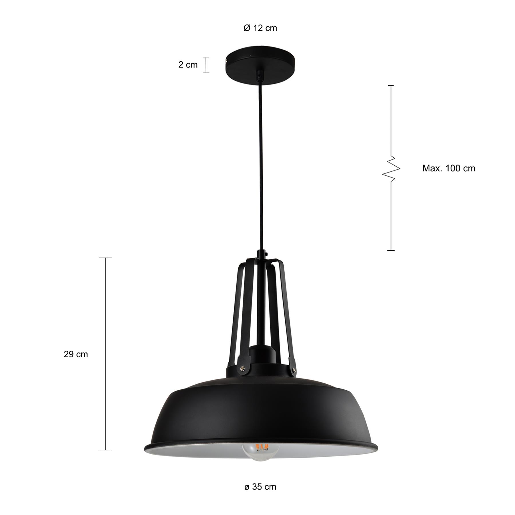 QUVIO Hanglamp rond zwart - QUV5080L-BLACK