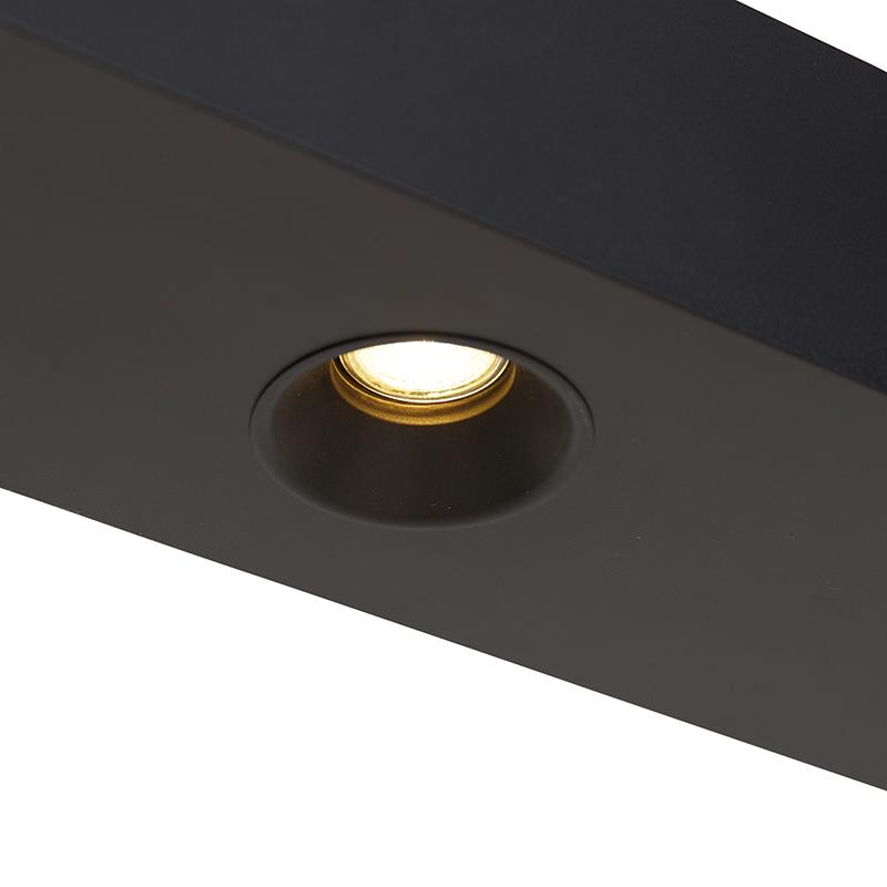 QAZQA Industriële hanglamp zwart met rek 4-lichts GU10 - Cage Rack