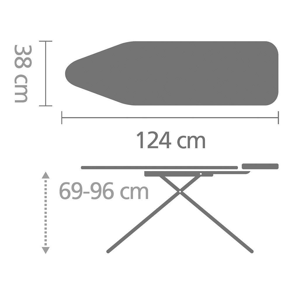 Brabantia Strijkplank B met Strijkijzerhouder 124 x 38 cm - Morning Breeze