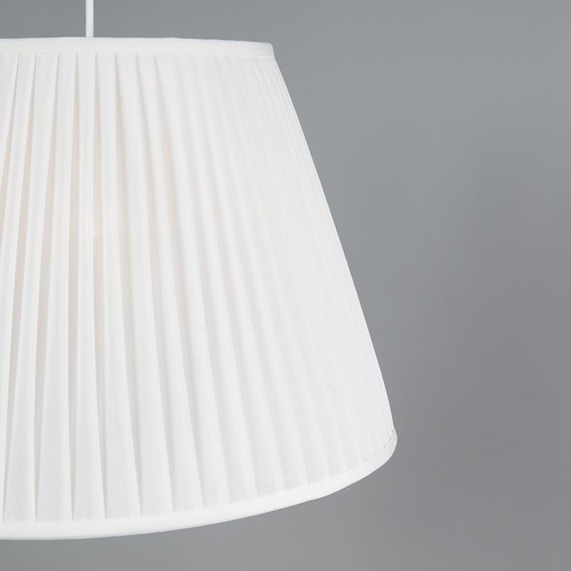 QAZQA Retro hanglamp crème 45 cm - Plisse