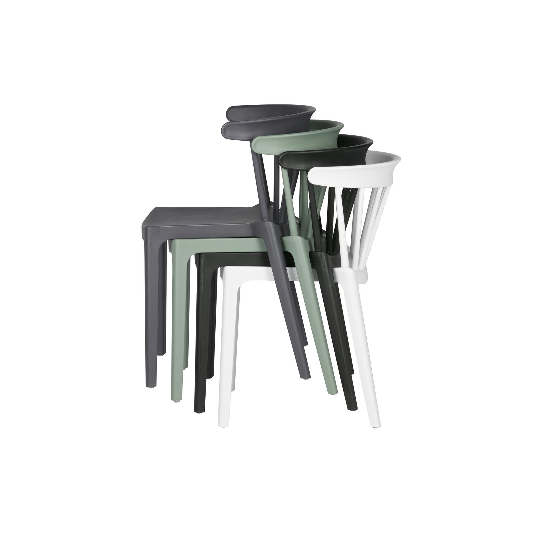 WOOOD Bliss Spijlenstoel - Kunststof - Jadegroen - Set van 2