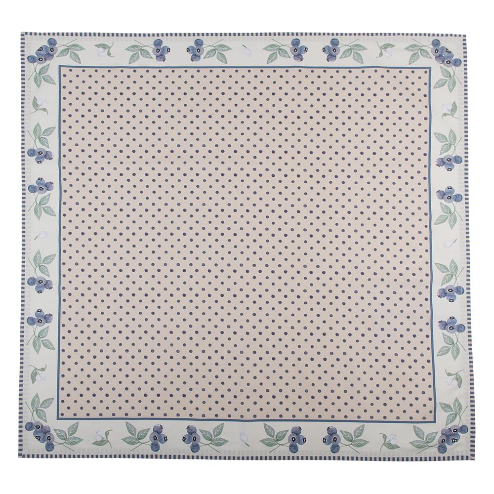 Clayre & Eef Tafelkleed  130x180 cm Beige Blauw Katoen Rechthoek