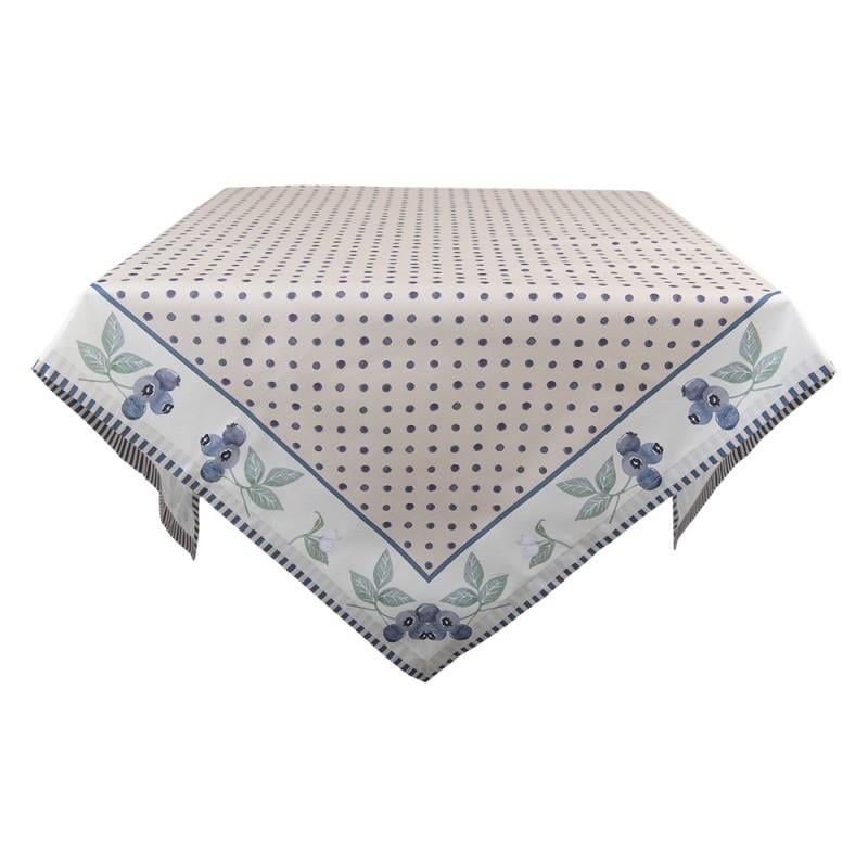 Clayre & Eef Tafelkleed  130x180 cm Beige Blauw Katoen Rechthoek