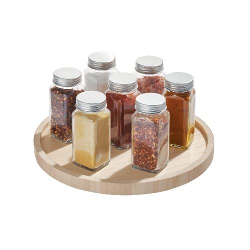iDesign - Draaiplateau, 26.7 cm, Plat, Paulownia Hout, Beige - iDesign