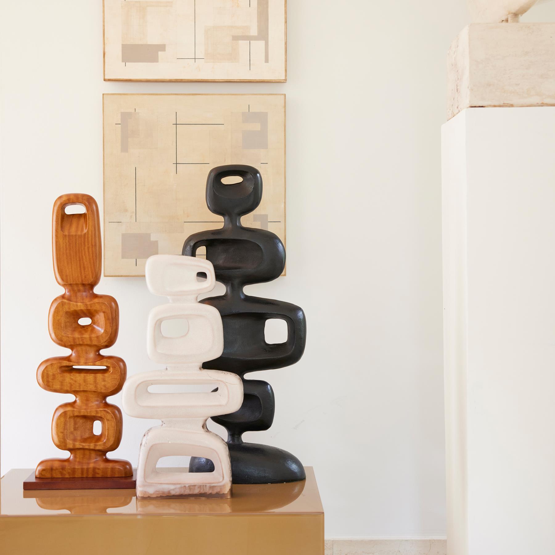 HKliving Sculpture Ornament - Carved Wood 