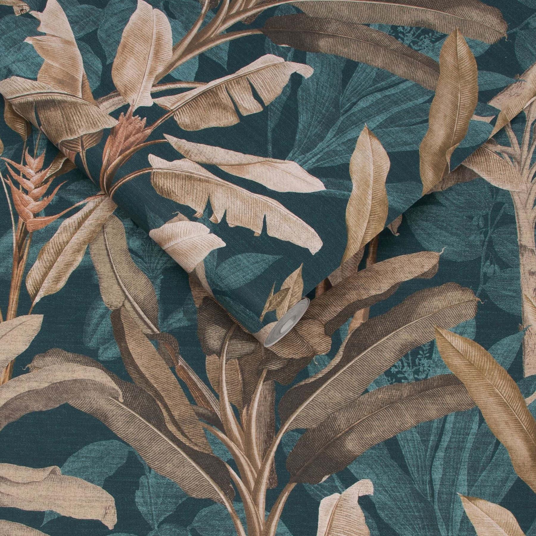 Graham & Brown - Vliesbehang - Borneo Teal - 10mx52cm