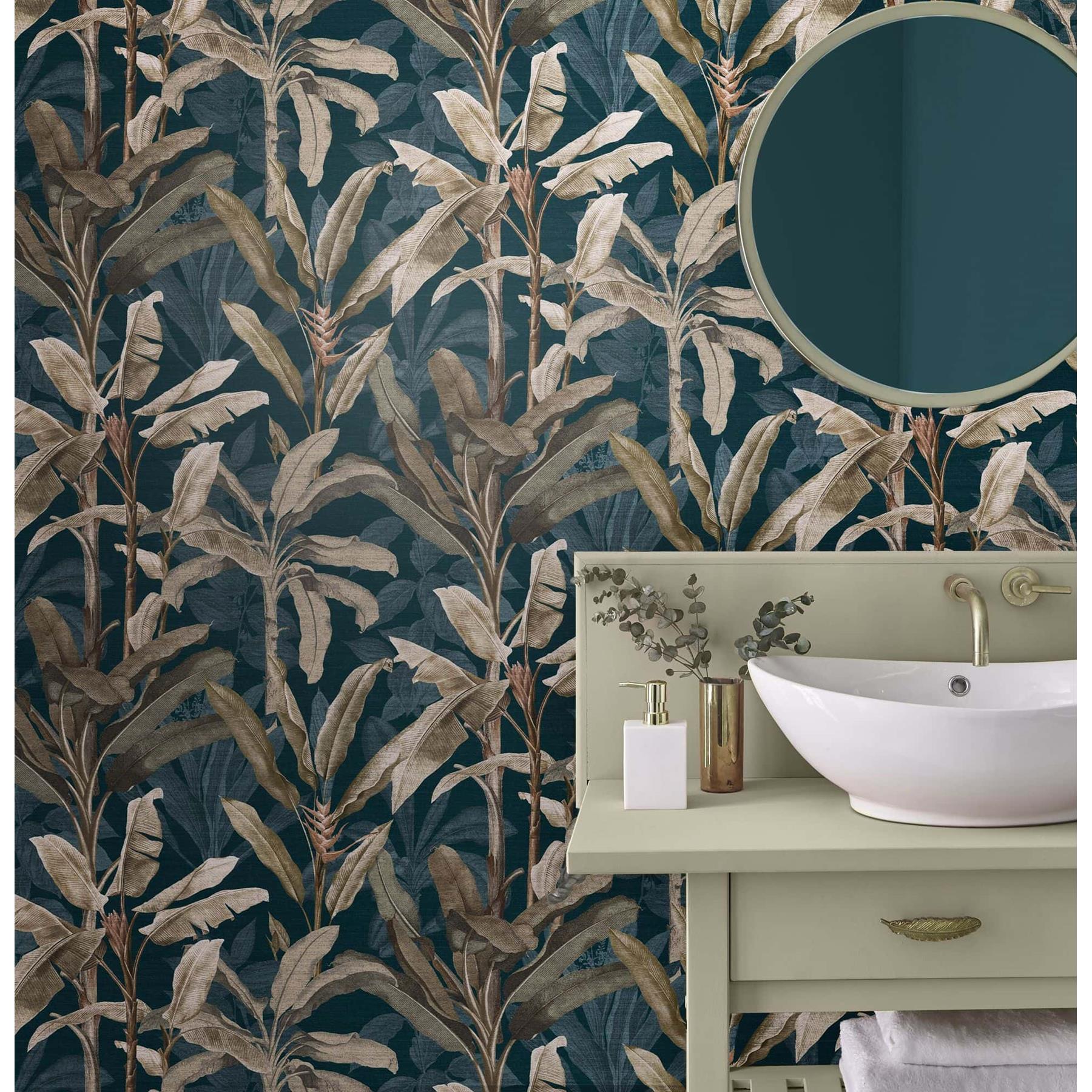Graham & Brown - Vliesbehang - Borneo Teal - 10mx52cm