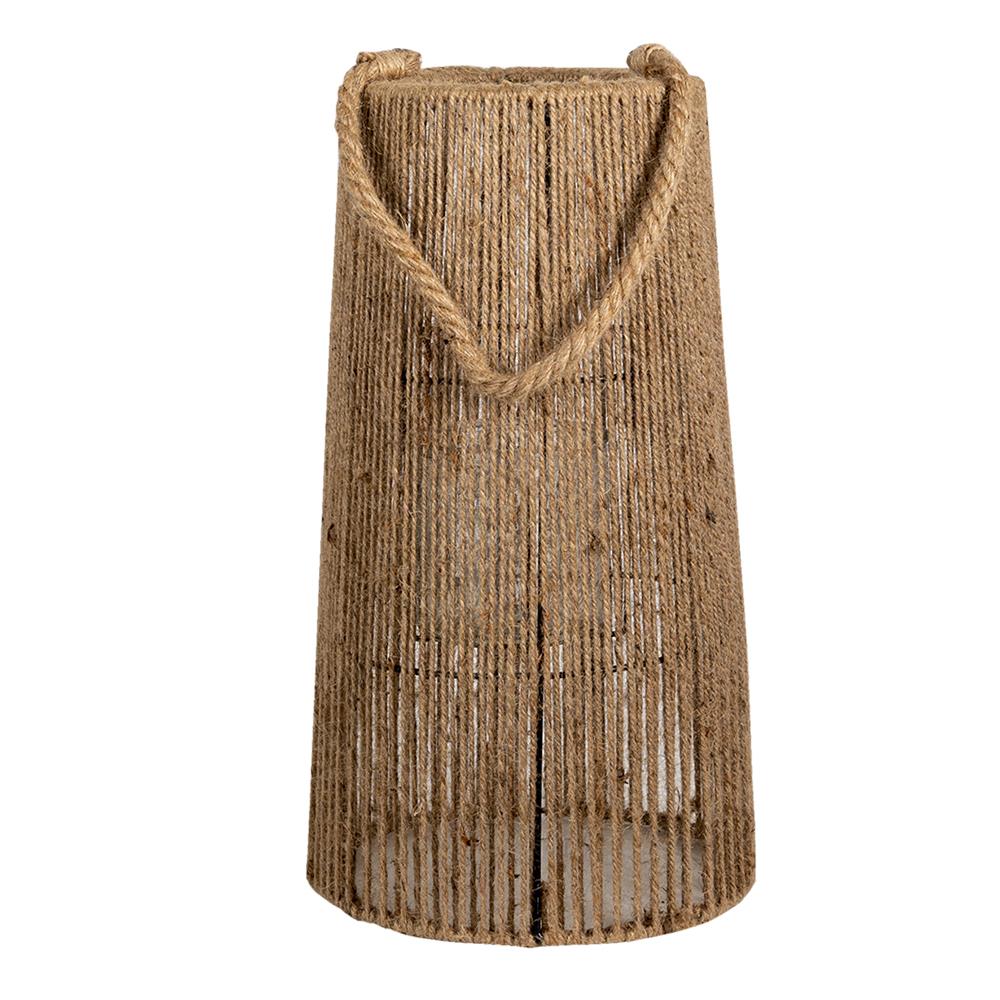 Clayre & Eef Windlicht  40 cm Bruin Jute Rond Kaarsenhouder