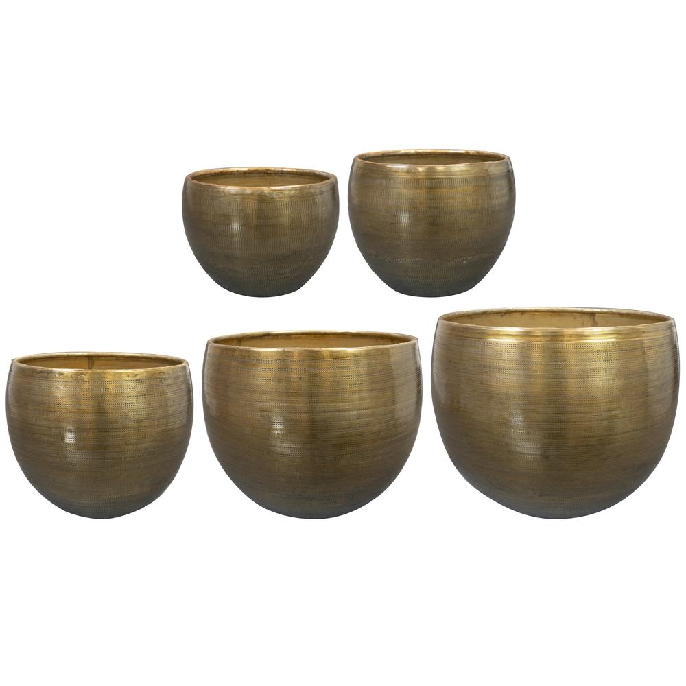 Ter Steege Bloempot Aluminium Goud D 28 cm H 23 cm