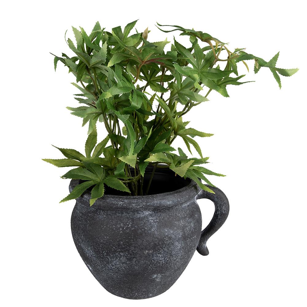 Clayre & Eef Bloempot  20x16x14 cm Grijs Keramiek Bloempot binnen