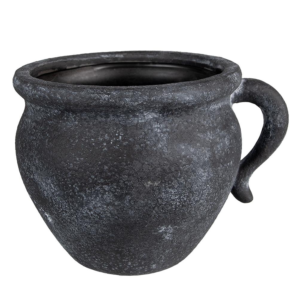 Clayre & Eef Bloempot  20x16x14 cm Grijs Keramiek Bloempot binnen