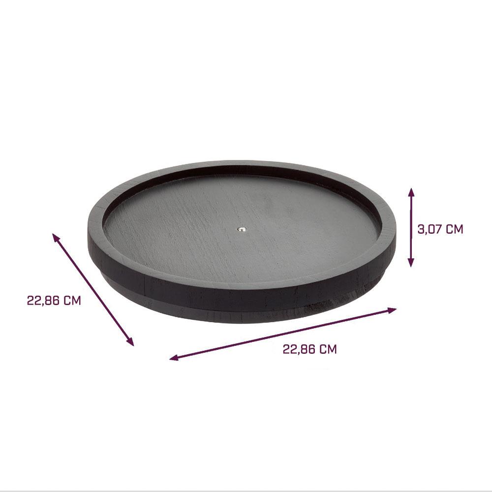 iDesign - Lazy Susan Draaiplateau, 23 cm, Paulownia Hout, Zwart - iDes