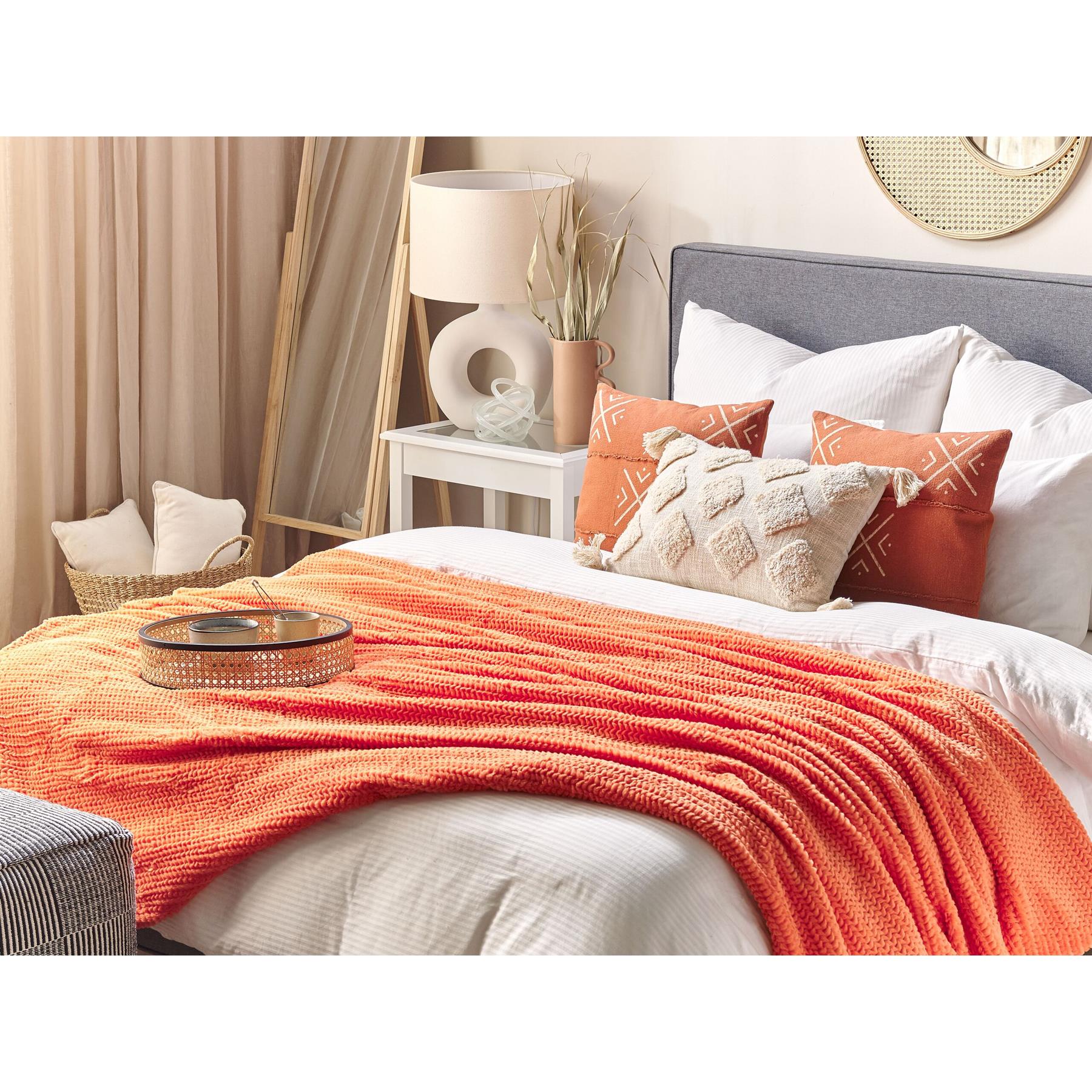 Beliani - BJAS - Plaid - Oranje - 200 x 220 cm - Polyester