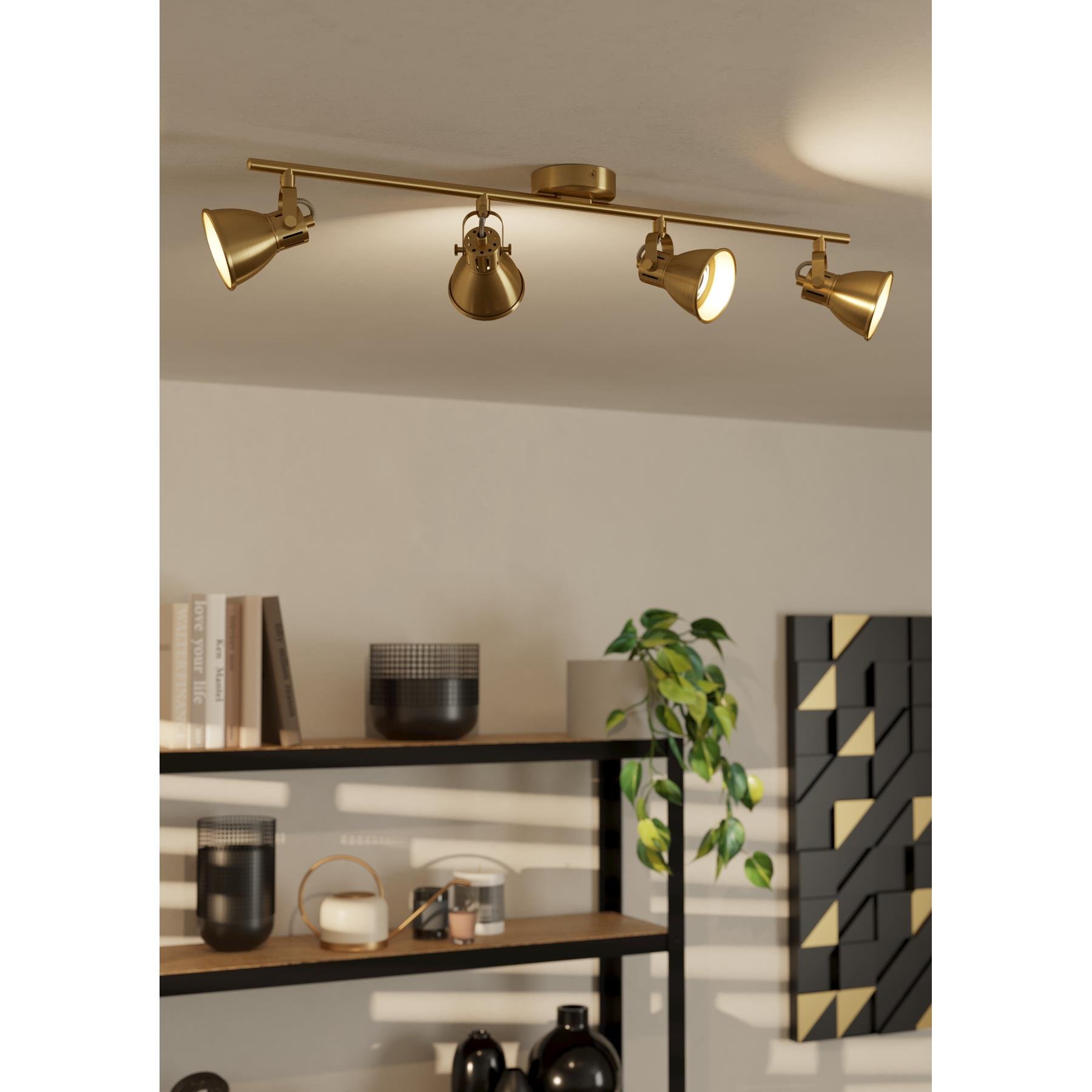EGLO Seras Spot - GU10 - 4 lichts - 77 cm - Goud