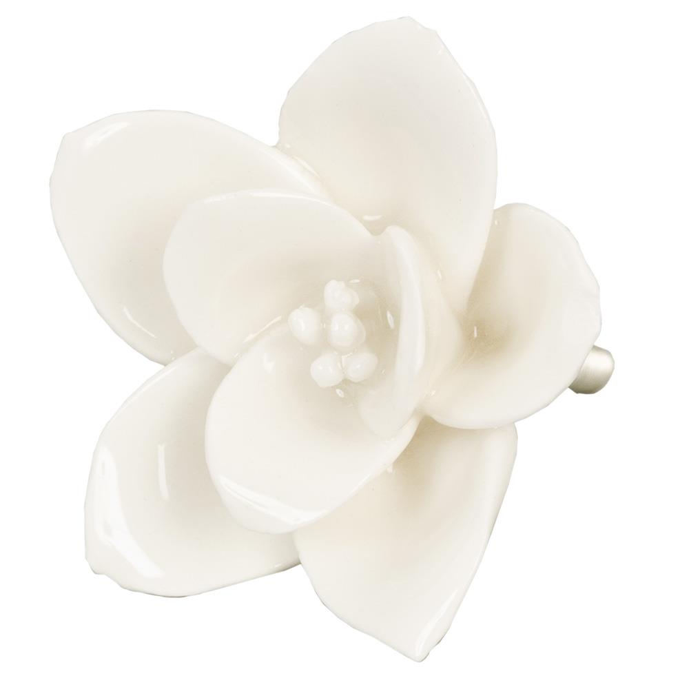 Clayre & Eef Deurknop Bloem Ø 5.5 cm Beige Keramiek Meubelknop