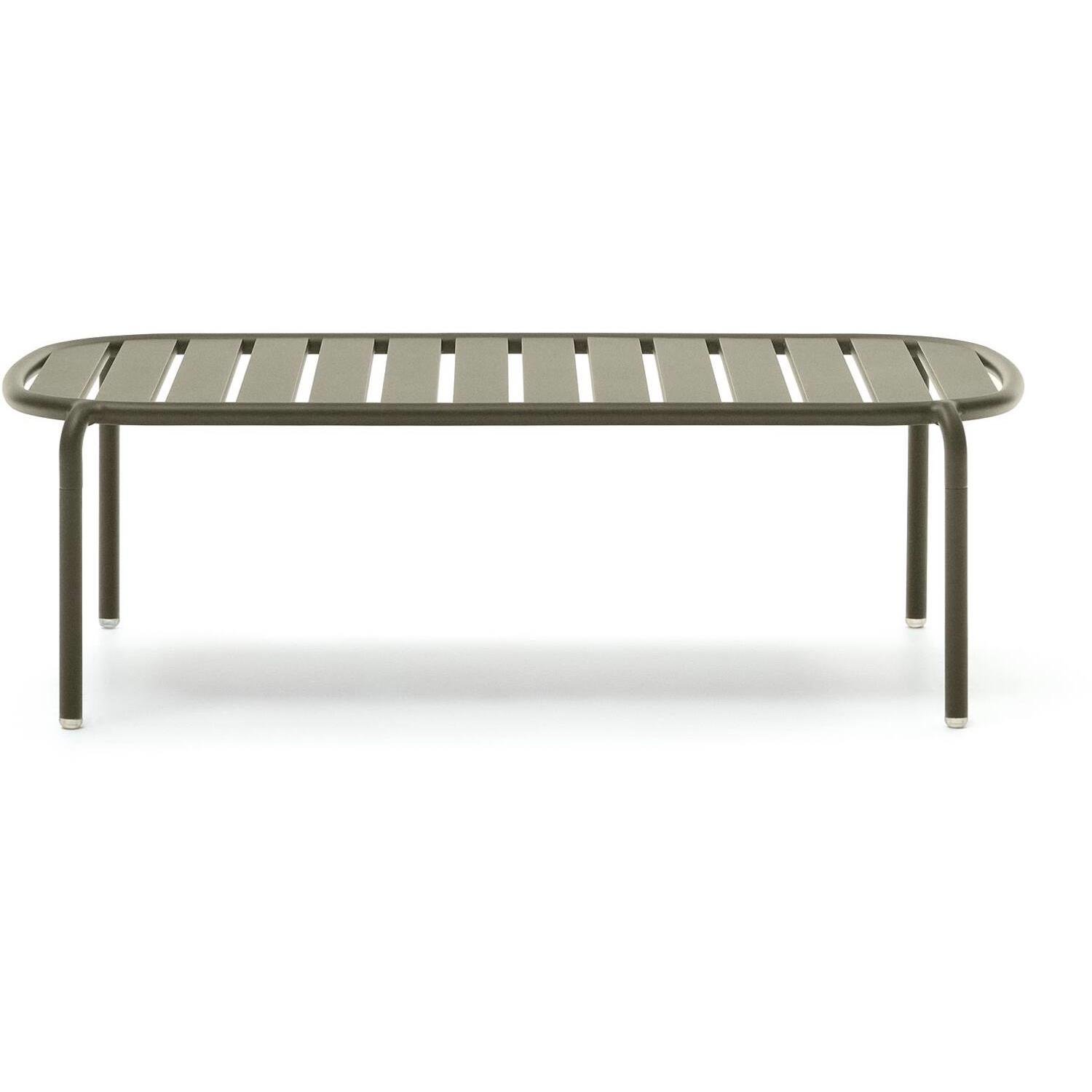 Kave Home - Joncols outdoor salontafel in aluminium met groen gelakte