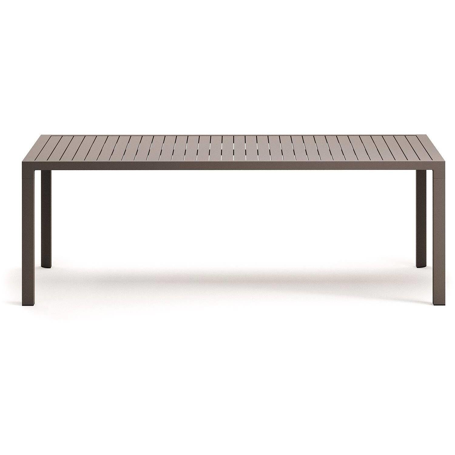 Kave Home - Culip buitentafel in aluminium met bruine afwerking 220 x