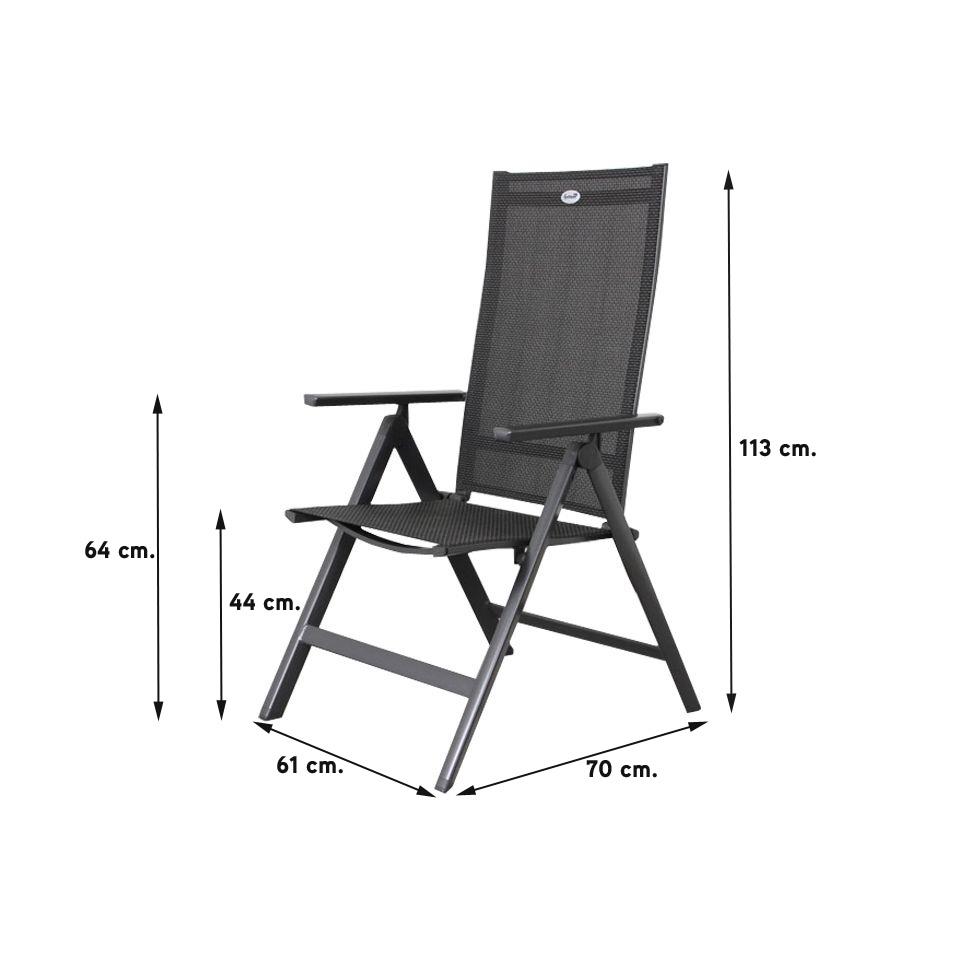 Hartman verstelbare tuinstoel Napoli - Aluminium armleuning