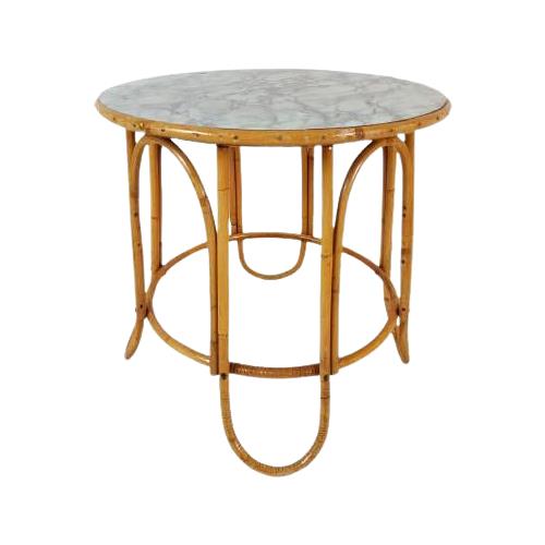 Reliving Vintage Rotan Salontafel Rond Rond Tafeltje Rattan