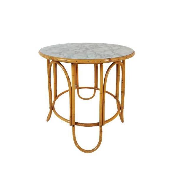 Reliving Vintage Rotan Salontafel Rond Rond Tafeltje Rattan