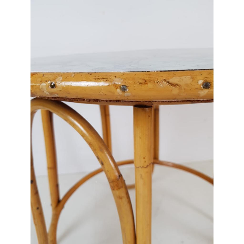 Reliving Vintage Rotan Salontafel Rond Rond Tafeltje Rattan