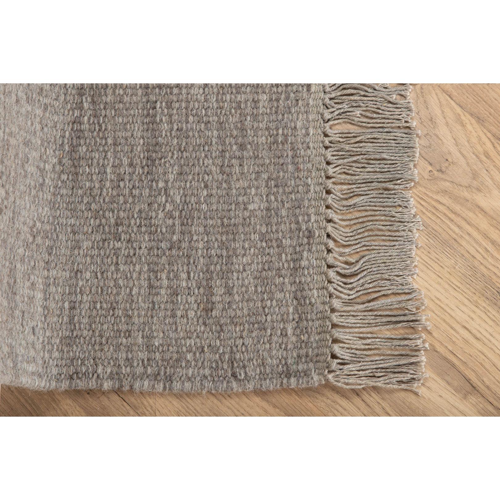 Hioshop Cyrus vloerkleed 250x80 cm wol grijs.